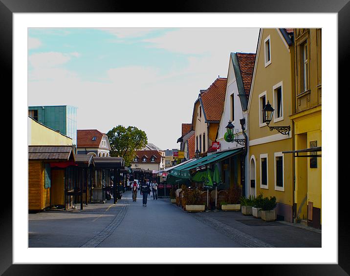 Zagreb ,old town colour full street Framed Mounted Print by radoslav rundic