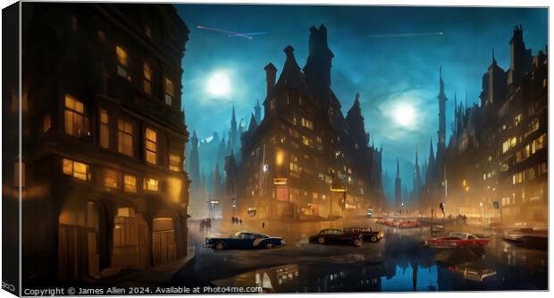 Arkham City The City That Never Sleeps!! Canvas Print by James Allen