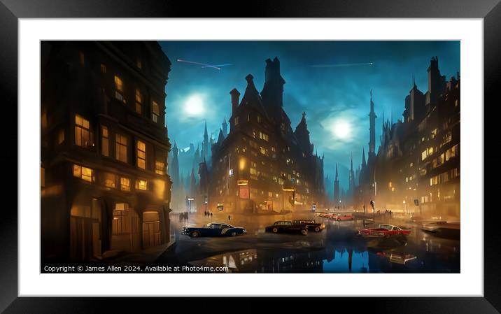 Arkham City The City That Never Sleeps!! Framed Mounted Print by James Allen