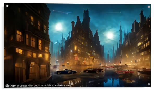 Arkham City The City That Never Sleeps!! Acrylic by James Allen