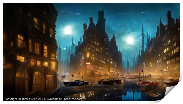 Arkham City The City That Never Sleeps!! Print by James Allen