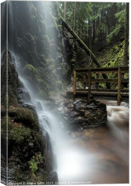 Sometimes Waterfall In The Rain Canvas Print by Ronnie Reffin