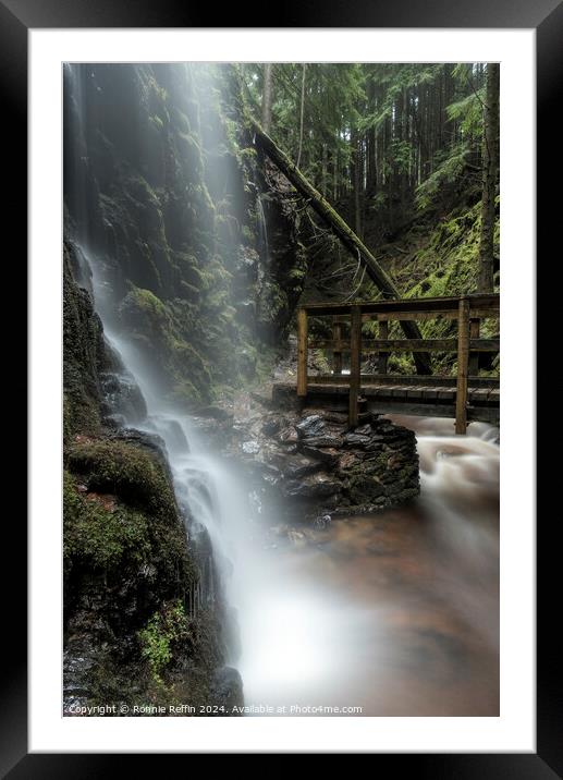 Sometimes Waterfall In The Rain Framed Mounted Print by Ronnie Reffin
