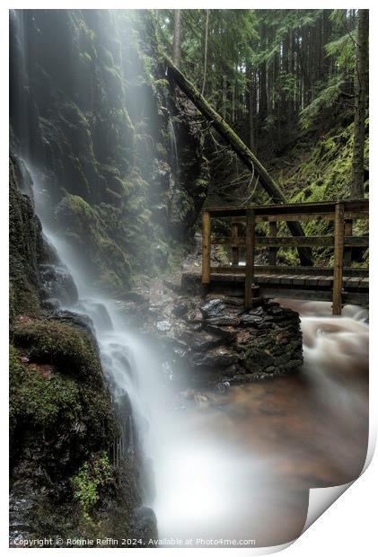 Sometimes Waterfall In The Rain Print by Ronnie Reffin