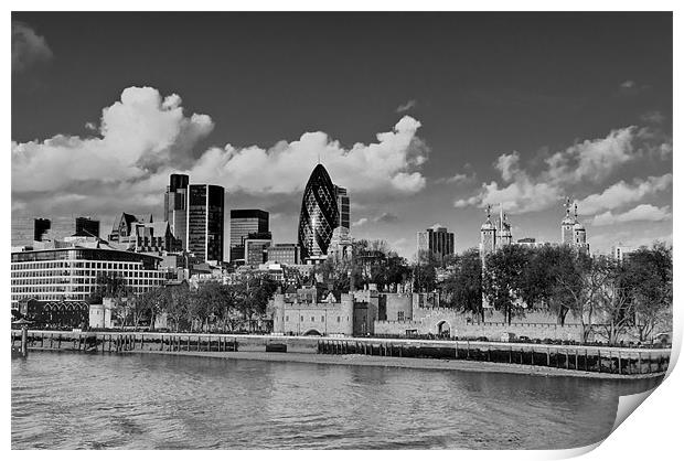 City of London from Tower Bridge Print by Gary Eason