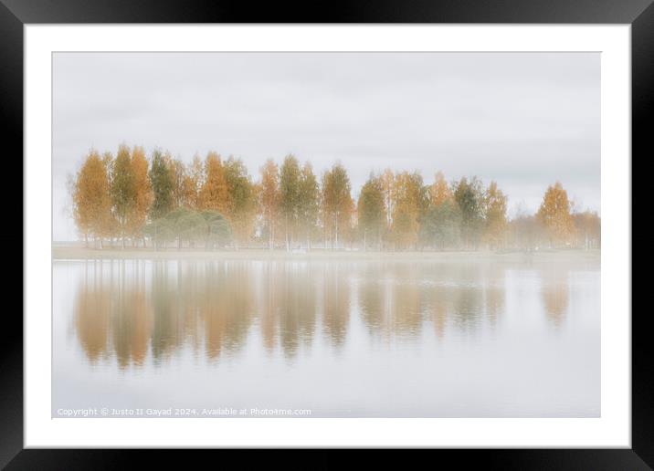 Autumn Reflections at Rovaniemi, Finland Framed Mounted Print by Justo II Gayad