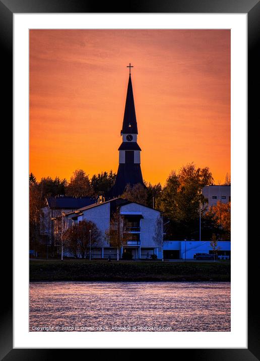 Rovaniemi Church Sunset1 Framed Mounted Print by Justo II Gayad