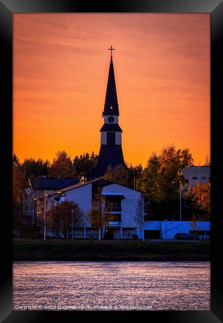 Rovaniemi Church Sunset1 Framed Print by Justo II Gayad