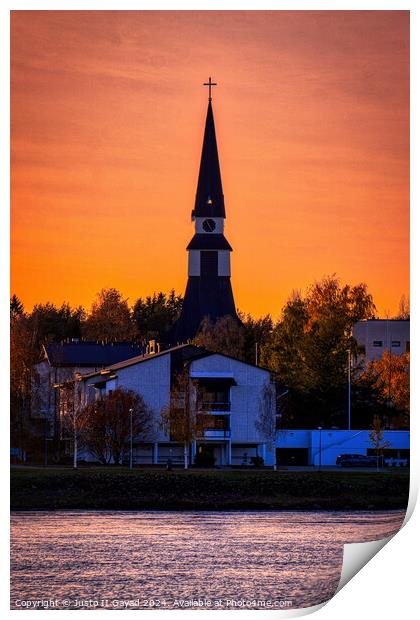 Rovaniemi Church Sunset1 Print by Justo II Gayad
