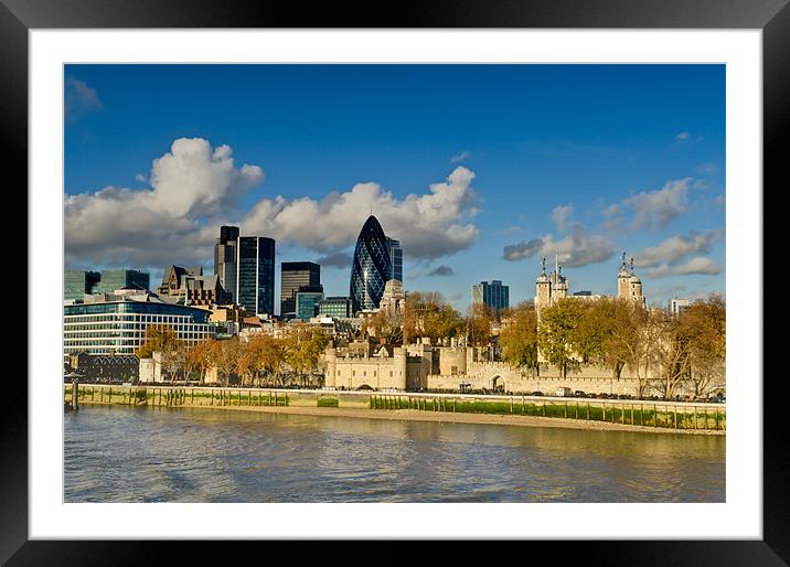 City of London from Tower Bridge Framed Mounted Print by Gary Eason