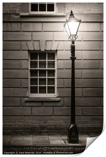 Oxford Lamp Print by Dave Bowman