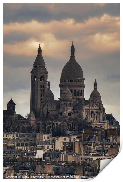 The Basilica of the Sacred Heart of Paris Print by Justo II Gayad