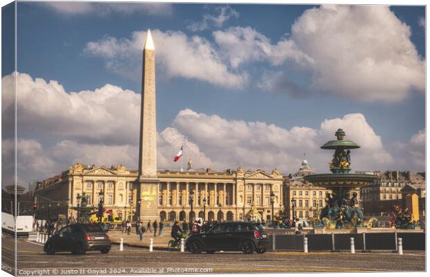 Place de la Concorde Canvas Print by Justo II Gayad