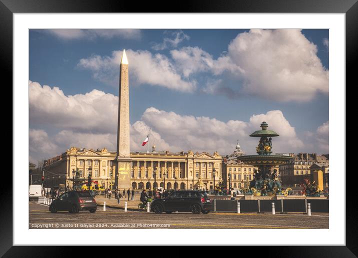 Place de la Concorde Framed Mounted Print by Justo II Gayad