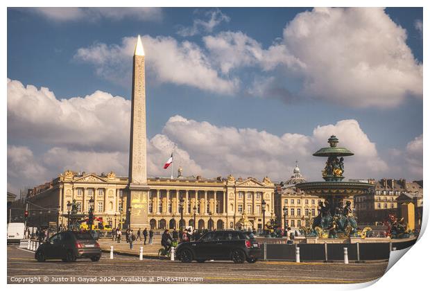Place de la Concorde Print by Justo II Gayad