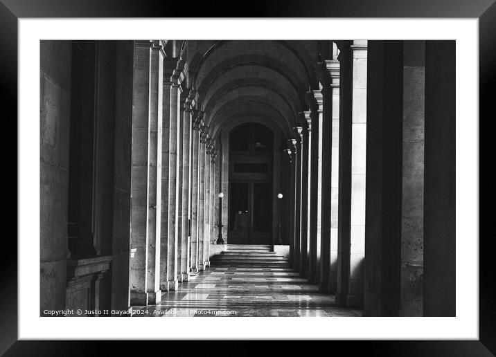 Corridor at the Louvre Museum Framed Mounted Print by Justo II Gayad