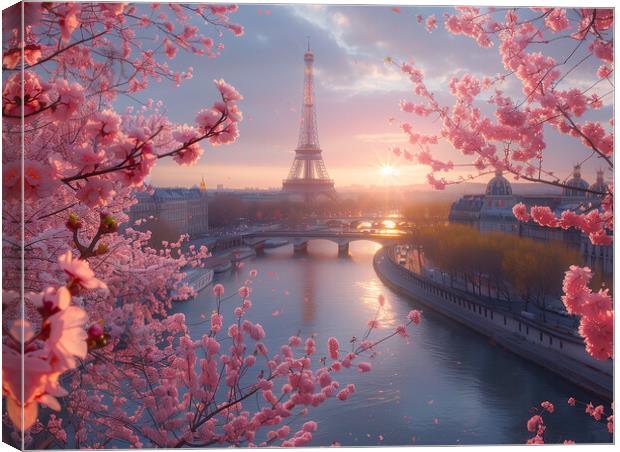 Paris, the city of Light Canvas Print by T2 
