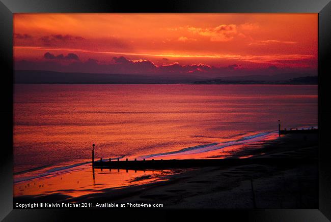 Sunset over Poole Bay Framed Print by Kelvin Futcher 2D Photography