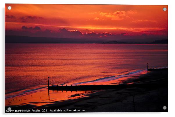 Sunset over Poole Bay Acrylic by Kelvin Futcher 2D Photography