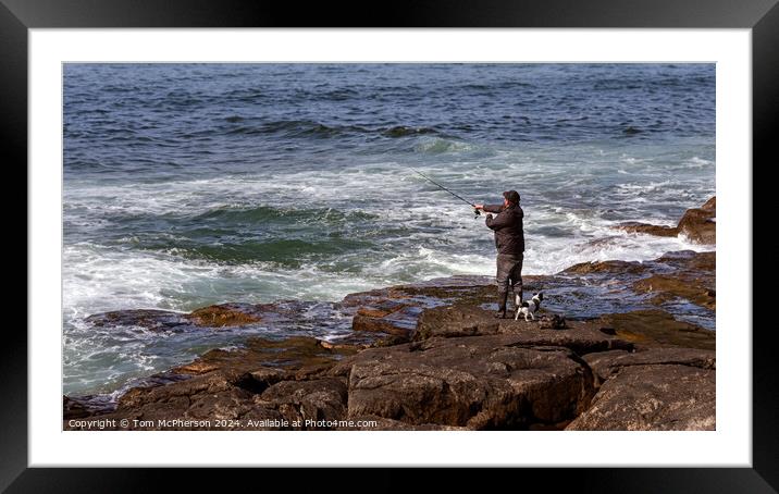 Sea Fishing at Burghead Framed Mounted Print by Tom McPherson