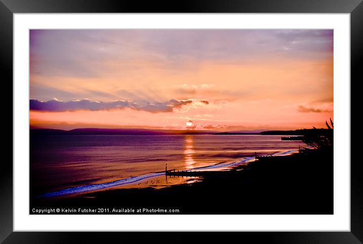 Crimson Sillouette Sunset Framed Mounted Print by Kelvin Futcher 2D Photography