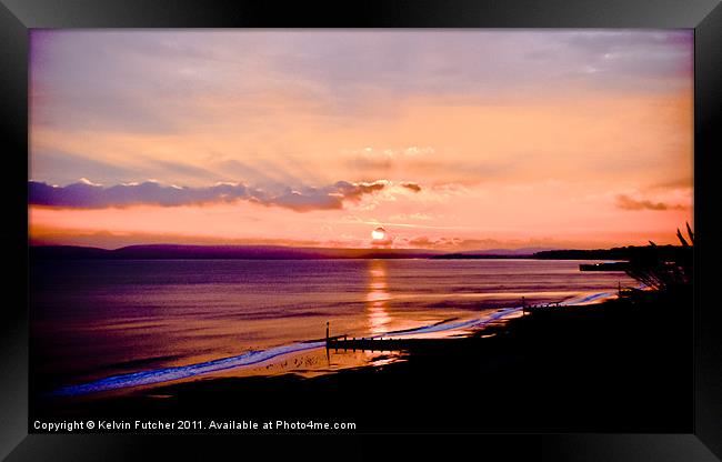 Crimson Sillouette Sunset Framed Print by Kelvin Futcher 2D Photography