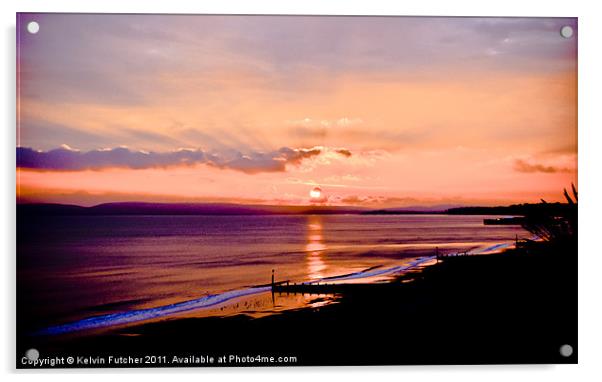 Crimson Sillouette Sunset Acrylic by Kelvin Futcher 2D Photography