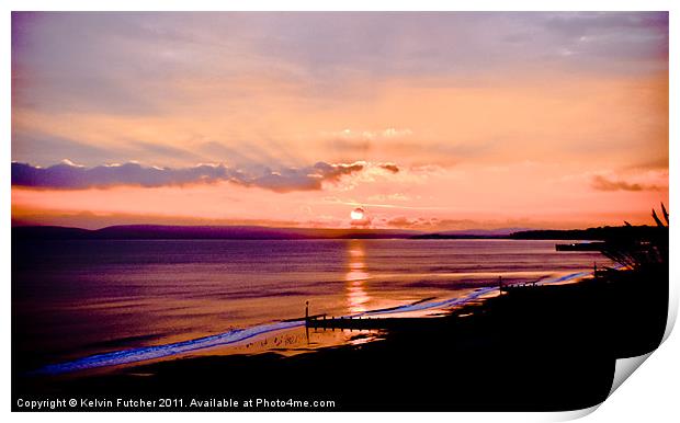 Crimson Sillouette Sunset Print by Kelvin Futcher 2D Photography