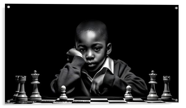 Playing chess  Acrylic by Joshua Kundrat
