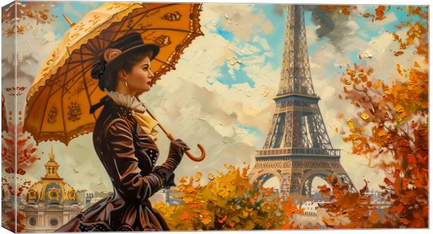 Parisian Lady Canvas Print by T2 