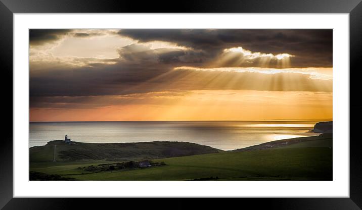 Beachy Head, Belle Tout Sunset Framed Mounted Print by Phil Clements