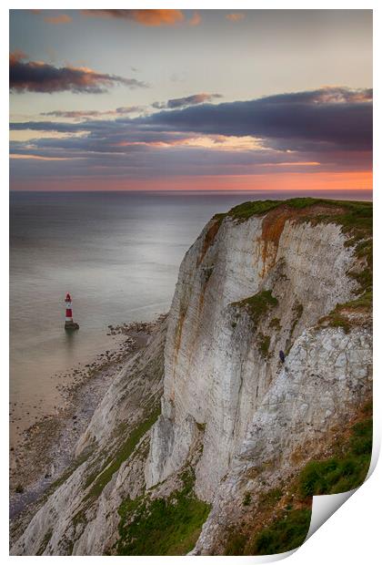 Beachy Head and Lighthouse, Eastbourne Print by Phil Clements