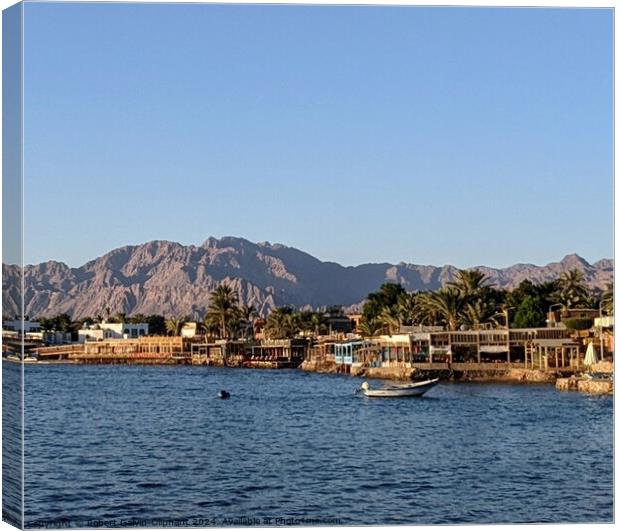 View of Dahab from the sea Canvas Print by Robert Galvin-Oliphant