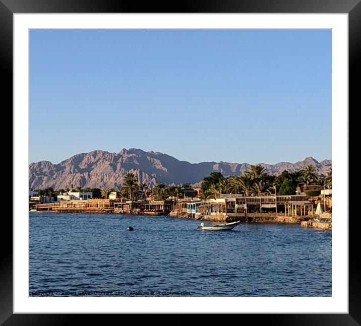 View of Dahab from the sea Framed Mounted Print by Robert Galvin-Oliphant