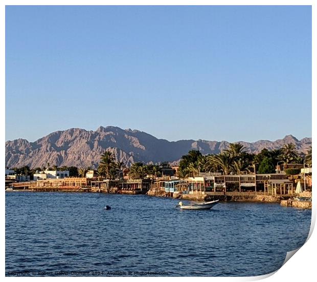 View of Dahab from the sea Print by Robert Galvin-Oliphant