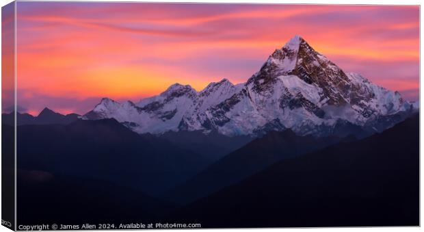 Mount Everest At Sunset  Canvas Print by James Allen