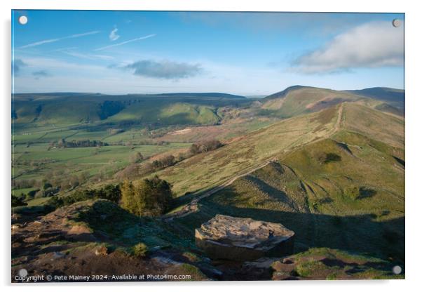 Mam Tor and The Great Ridge Acrylic by Pete Mainey