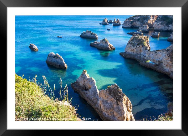 Praia de Boião, beach in the area of Portimão in Portugal Framed Mounted Print by Laurent Renault