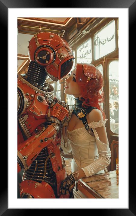 Robot Love Framed Mounted Print by T2 