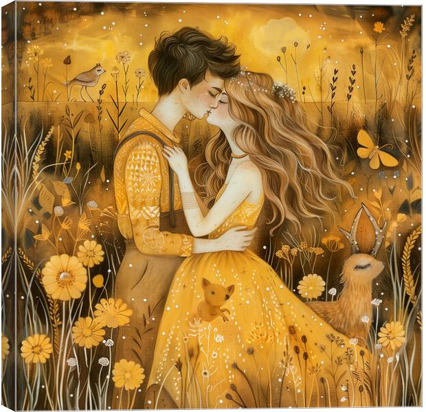 Golden Embrace  Canvas Print by T2 