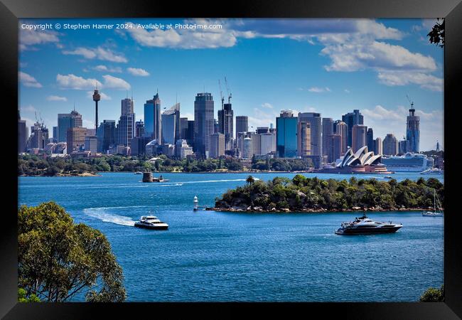 Sydney Skyline Framed Print by Stephen Hamer