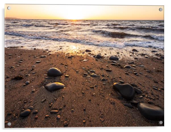 Ocean wave sunset Acrylic by Tony Twyman