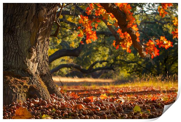 Autumn Oak Print by T2 