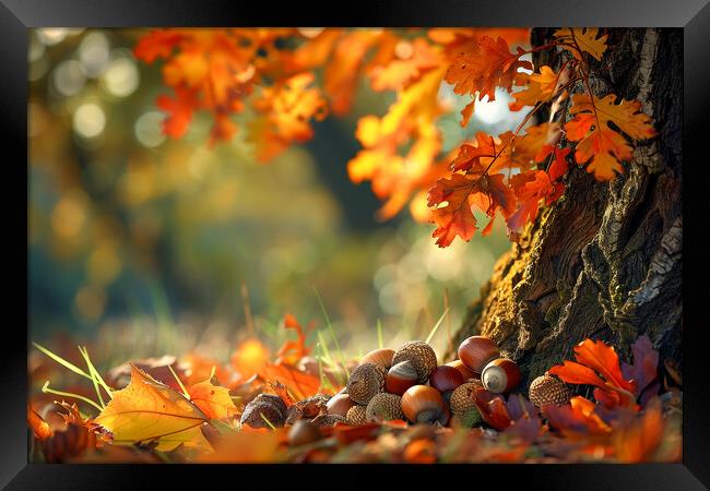 Autumn Oak Framed Print by T2 