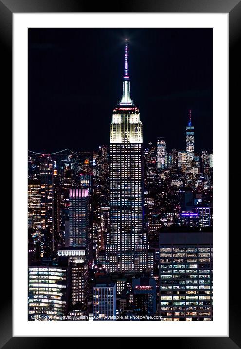 Empire State Building Framed Mounted Print by David J Gillan