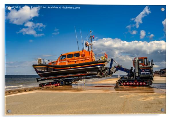 RNLI Lifeboat 13-34 Rhyl Acrylic by Adrian Evans