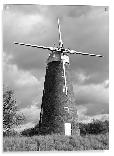 Billingford-Pyrleston Tower Windmill Acrylic by Robert Geldard