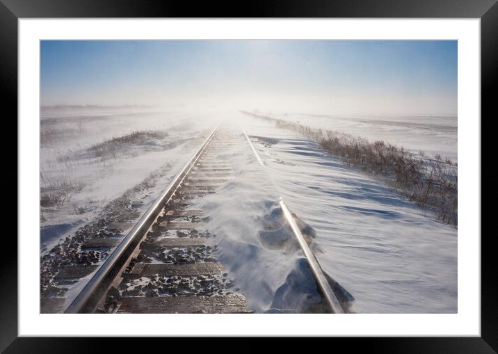 Winter Winds Along the Railway Framed Mounted Print by Dave Reede