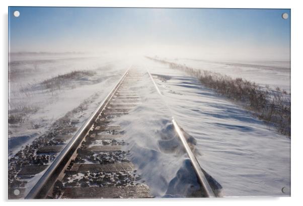 Winter Winds Along the Railway Acrylic by Dave Reede