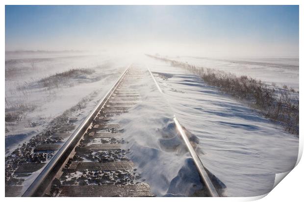 Winter Winds Along the Railway Print by Dave Reede